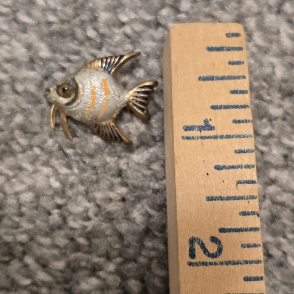 Vintage 1960's Mini Fish Pin Brooch Fun Funky Unique Retro